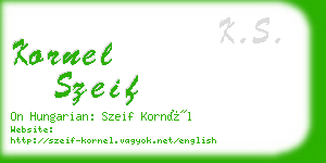 kornel szeif business card